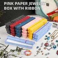 Kotak Kemasan Perhiasan Kalung Liontin Murah Warna Pink, Bentuk Persegi Panjang, Bahan Karton, Lapisan Spons, Biodegradable, Kaku, Logo Custom, Magnetik