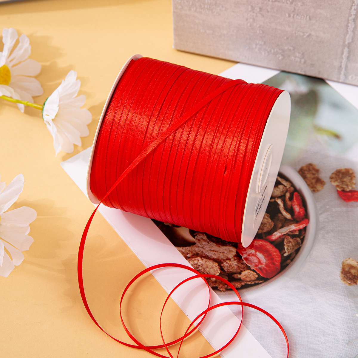 235#grande ceinture rouge en polyester