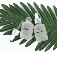 Flacon Compte-gouttes en Verre Givré Transparent à Épaule Inclinée pour Sérum Huile Essentielle, Contenance 30 ml (1 oz), avec Boîte – Emballage Cosmétique