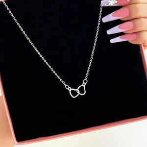 Collar con colgante de corazón calado para mujer, joyería minimalista de moda, regalo para uso diario - Product Image 4