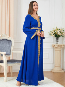 Vestido Midi de Encaje con Corte en Bloques de Color Sólido, Vestido Largo de Manga Larga con Cintura Holgada, Elegante Vestido Tipo Bata para Mujer - Product Image 4