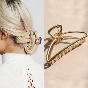 Pinces à <span class=keywords><strong>cheveux</strong></span> pour tenir les queues de cheval Grandes pinces à <span class=keywords><strong>cheveux</strong></span> en métal Barrettes Classique Ouvert Demi-rond - Product Image 5