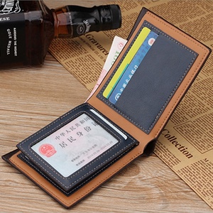 Wholesale PU Leather Credit Card <b>Wallet</b> Fashion Men Short Wall <b>RFID</b> <b>Blocking</b> Faux Leather Travel <b>Wallet</b> - Product Image 5