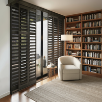 Volets en bois modernes de qualité supérieure, à lames orientables, pleine hauteur, avec tige de commande, pour chambre à coucher, directement du fabricant