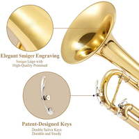Wholesale Professional BB Trumpet with Gold Lacquer Finish Case High Quality Brass Instrument Rust Resistant Polished Finish