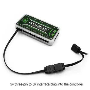 สำหรับตัวควบคุมพัดลม <span class=keywords><strong>coolmoon</strong></span> 3Pin 5V ARGB เป็นสายเคเบิลอะแดปเตอร์ขนาดเล็ก4ขา/6Pin - Product Image 6