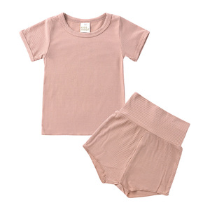 Conjunto de Ropa para Bebé Niña 2022, Conjunto de Verano de Camiseta sin Mangas y Pantalones Cortos Tejidos, Conjunto de Pantalones Cortos para Niñas con Logotipo Personalizado - Product Image 3