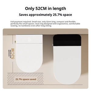 WC monobloc en céramique de haute qualité, 520 mm, compact, sans bride, à chasse directe - Product Image 5