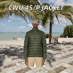 Chaqueta Bomber de Piloto para Hombre CWU 45/P al por Mayor, Cortavientos, Estilo Hip Hop, con Cintas, Corte Holgado, Delgada, con Cremallera, Impermeable - Product Image 2