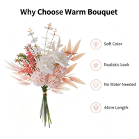 Bouquet de fleurs artificielles en soie, arrangements floraux pour mariages, centres de table pour mariée, décoration intérieure rustique, vase floral