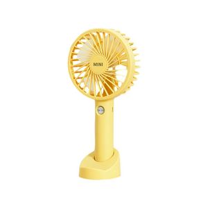 Hand Fan <b>Yellow</b> Custom Logo <b>Stickers</b> Compact Cute Popular Mini Fan with Phone Stand for College Event - Product Image 1