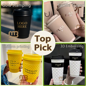 Vaso de Papel Kraft Desechable de Doble Pared para Café para Llevar, Compostable, Ecológico, con Logotipo Personalizado, 8oz, con Tapa - Product Image 4