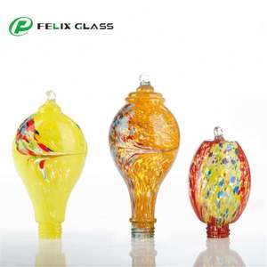 Abat-jour cylindrique en verre artisanal, écologique et durable, de couleur florale, style industriel moderne, vente directe usine pour suspension intérieure - Product Image 3