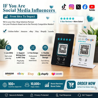 Carte Google Review personnalisée avec logo CR80 PVC NFC NTAG213 215 216 13.56MHz étanche, fonctionne par contact, réseaux sociaux (Instagram, Facebook, TikTok), code QR programmable