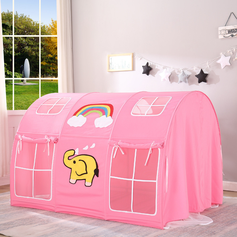 Tente De Lit Pour Chambre D'enfant Tente Pour Enfants : Sol Lit Enfant Grotte Tente Dinterieur Playhouse Portable Et Pliable Lit Double Superpose Rideaux Grande Taille Noir 163 100 143 Cm 210719010