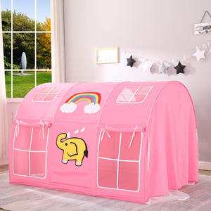 От 4 до 6 лет детская кровать палатка Крытый игровой дом мальчик девочка замок двухъярусная кровать синий и розовый игрушечный тент - Product Image 6