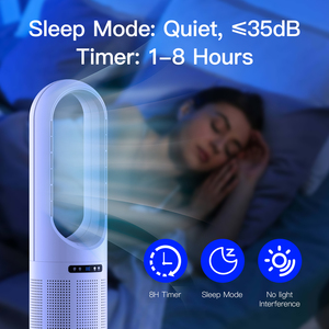 พัดลมตั้งพื้นไร้ใบพัดแบบส่ายได้ ยี่ห้อ Manufacturer Smart Leafless Oscillating Air Cooling Tower Fan รุ่น Silent Bladeless สำหรับห้องนอน - Product Image 3