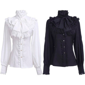 Camisa Victoriana para Mujer, Blusa Gótica Blanca, Blusa Renacentista <span class=keywords><strong>de</strong></span> Manga Larga, Blusa <span class=keywords><strong>Medieval</strong></span> <span class=keywords><strong>de</strong></span> <span class=keywords><strong>Campesina</strong></span>, Blusa Pirata con Volantes - Product Image 5