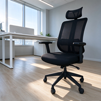 Chaise de bureau ergonomique moderne de haute qualité, pivotante et inclinable, avec dossier haut, structure en plastique, pour le bureau, la maison et les salles de conférence