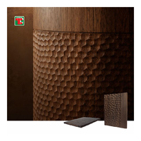Panneau en bois 3D sculpté décoratif Tongli Modern Paulownia à texture texturée pour applications de meubles, portes et surfaces décoratives intérieures