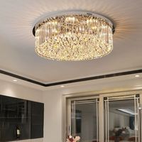 Lustre en cristal de style européen, luminaires LED simples et atmosphériques pour chambre à coucher, salon, cuisine. Aluminium pour alimentation électrique