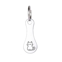 Porte-clés en acier inoxydable style américain, motif dessin animé chiot chaton, décoration suspendue, jeton de supermarché, cadeau promotionnel d'entreprise