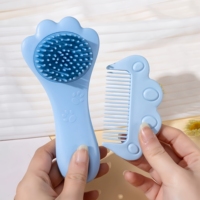 Sisir Pijat Kulit Kepala Anak Portabel Lucu, Set Sisir Rambut Anti Kusut, Bahan ABS Silikon Tahan Lama, Paket Hadiah, Set Perawatan Rambut