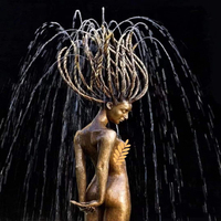 Fontaine sculpturale moderne en bronze décorative élégante, représentant une danseuse de ballet, fabriquée à la main, écologique, garantie 5 ans