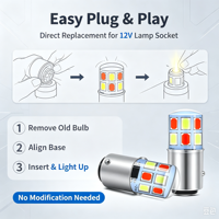 Ampoule LED pour voiture 5630-12SMD, jaune et blanc, double couleur, clignotant latéral, 12V