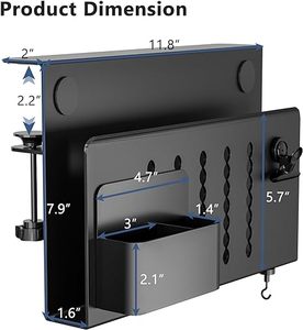 <span class=keywords><strong>Support</strong></span> de rangement en métal pour <span class=keywords><strong>clavier</strong></span> de tablette Mini PC pour ordinateur portable, pas de pince de perçage sur l'organisateur de bureau suspendu à la maison - Product Image 3