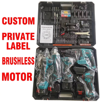 Kit combiné d'outils électriques sans fil 21V 5-en-1 sans balais : perceuse, visseuse, marteau, meuleuse, clé à chocs