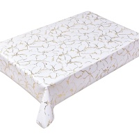 Nappe élégante de luxe imprimée en PVC blanc pur et gris, écologique, durable, de qualité alimentaire, imperméable, personnalisable, pour intérieur