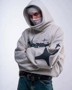 Yingling 680G Máscara Sudadera con capucha Algodón en blanco Satén Sudadera con capucha con bolsillo Peso pesado Personalizado 1000 Gsm Boxy Fit Sudaderas con capucha - Product Image 1