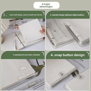 Công Suất Lớn Có Thể Tháo Rời Vòng Chất Kết Dính Vuông Lưới Máy Tính Xách Tay Mềm Bìa Trong Suốt Vuông Lông-Lá Tạp Chí Cho Sinh Viên - Product Image 5