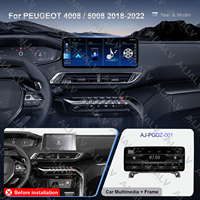 Cadre de montage de tableau de bord pour autoradio Android 12,3 pouces pour PEUGEOT 4008/5008 2018-2022, compatible LHD et RHD