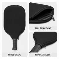 Housse de raquette de pickleball en néoprène personnalisée, étui à fermeture éclair imperméable et antichoc pour raquettes de tennis et de beach tennis