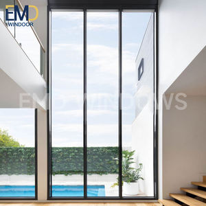 Porte coulissante extra large en aluminium à double vitrage, silencieuse et fluide, résistante aux ouragans, avec moustiquaire, finition en alliage d'aluminium - Product Image 3