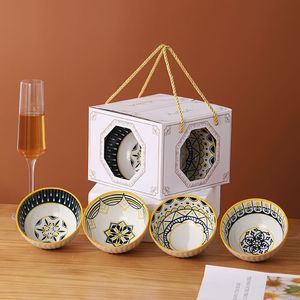 High Quality 4-Piece Ceramic Coconut Bowls <b>Set</b> Multi-Color Eco-Friendly for Parties Wholesale - Product Image 3