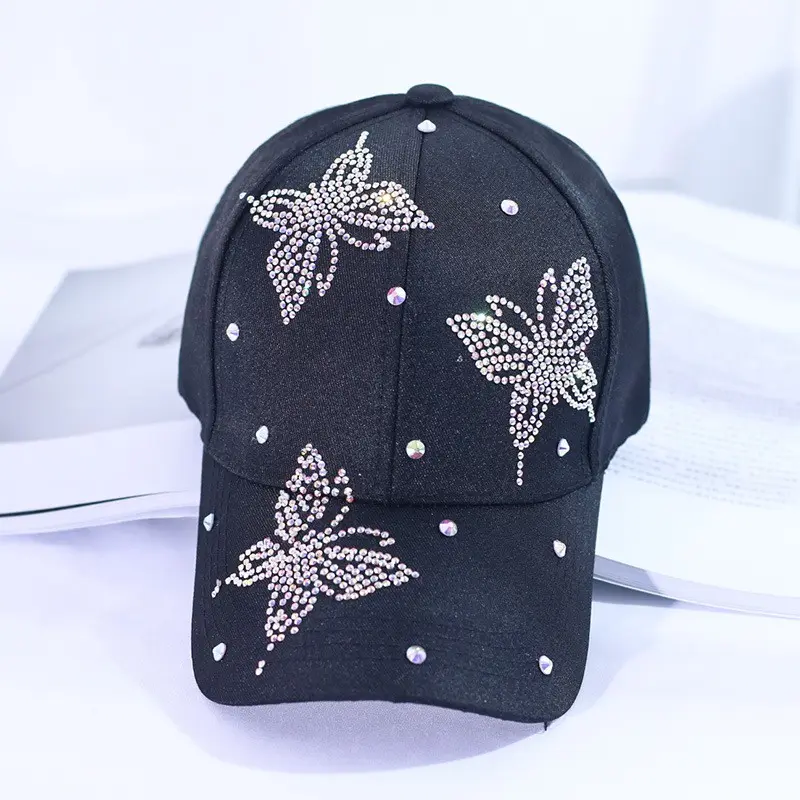 Venta al por mayor al aire libre mujeres lentejuelas Bling sombrero de béisbol personalizado moda Rhinestone sombrero de béisbol gorras deportivas logotipo personalizado Hip Hop Unisex