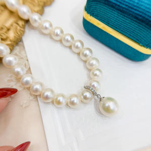 Pendentif en argent S925 DIY, perles elliptiques de 8 à 15 mm, collier avec support vide, style bouton, accessoires en perles - Product Image 1