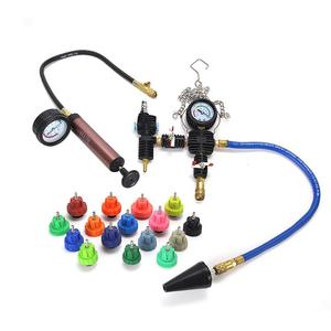 28-Piece Universal Car <span class=keywords><strong>Radiator</strong></span> <span class=keywords><strong>Pressure</strong></span> Tester Vehicle Cooling System Tester Water Tank Leak Detector Ferramentas de diagnóstico para carros - Product Image 1