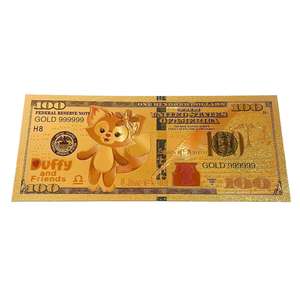 Billete Conmemorativo <span class=keywords><strong>de</strong></span> Anime Americano Duffy's Friends, Billete <span class=keywords><strong>de</strong></span> <span class=keywords><strong>100</strong></span> Dólares con Lámina Dorada, Moneda Ficticia <span class=keywords><strong>de</strong></span> Anime, Billete <span class=keywords><strong>de</strong></span> Oro <span class=keywords><strong>de</strong></span> 24k - Product Image 5