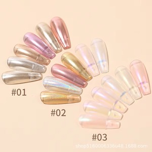 Poudre magique miroir solide 6 couleurs/ensemble pour la décoration des ongles, paillettes acryliques Aurora, poudre holographique chromée pour manucure - Product Image 5