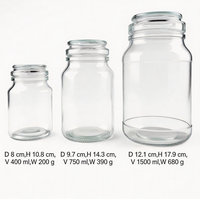 Pot de conservation en verre transparent de qualité alimentaire, récipient à café réutilisable en verre pour grains de café, noix, emballage d'aliments secs