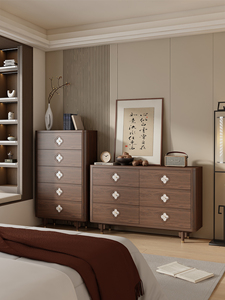 <span class=keywords><strong>Commode</strong></span> à tiroirs de style oriental 5/6/8 tiroirs en bois massif pour chambre à coucher avec poignée en coquille - Product Image 4