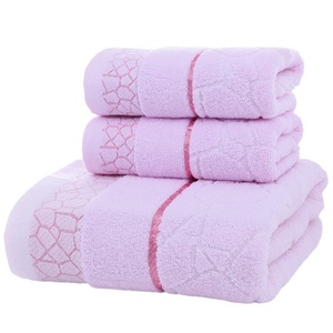 Juego de Toallas de Baño Water Cube, 100% Microfibra, 3 Piezas, Color Rosa, Beige y Azul, Toallas Faciales y de Playa para Adultos - Product Image 5