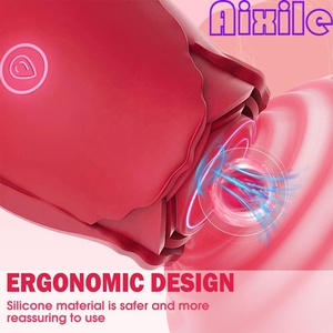 Jouets sexuels : Vibrateur rose en forme de rose pour femmes, stimulateur clitoridien et des mamelons, jouet sexuel rose à succion, vibrateurs clitoridiens et du point G pour femmes et couples - Product Image 2