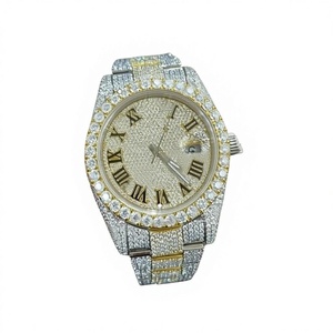 Reloj Mecánico Automático de Moissanita VVS de Primera Calidad, Hecho a Mano y Personalizado, Estilo Hip-Hop con Diamantes, Acero Inoxidable 10 - Product Image 1