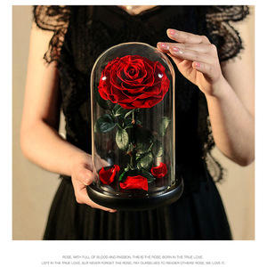 ใหม่ติดทนนานสดชื่นตลอดไปสัมผัสจริงดอกกุหลาบโดมดอกไม้ที่รักษาด้วยดอกกุหลาบนิรันดร์ในโดมแก้วของขวัญวันวาเลนไทน์ - Product Image 2