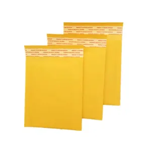 크래프트 버블 우편물 노란색 패딩 봉투 소규모 비즈니스 우편 패키지 자체 밀봉 찢어짐 방지 우편 배송 가방